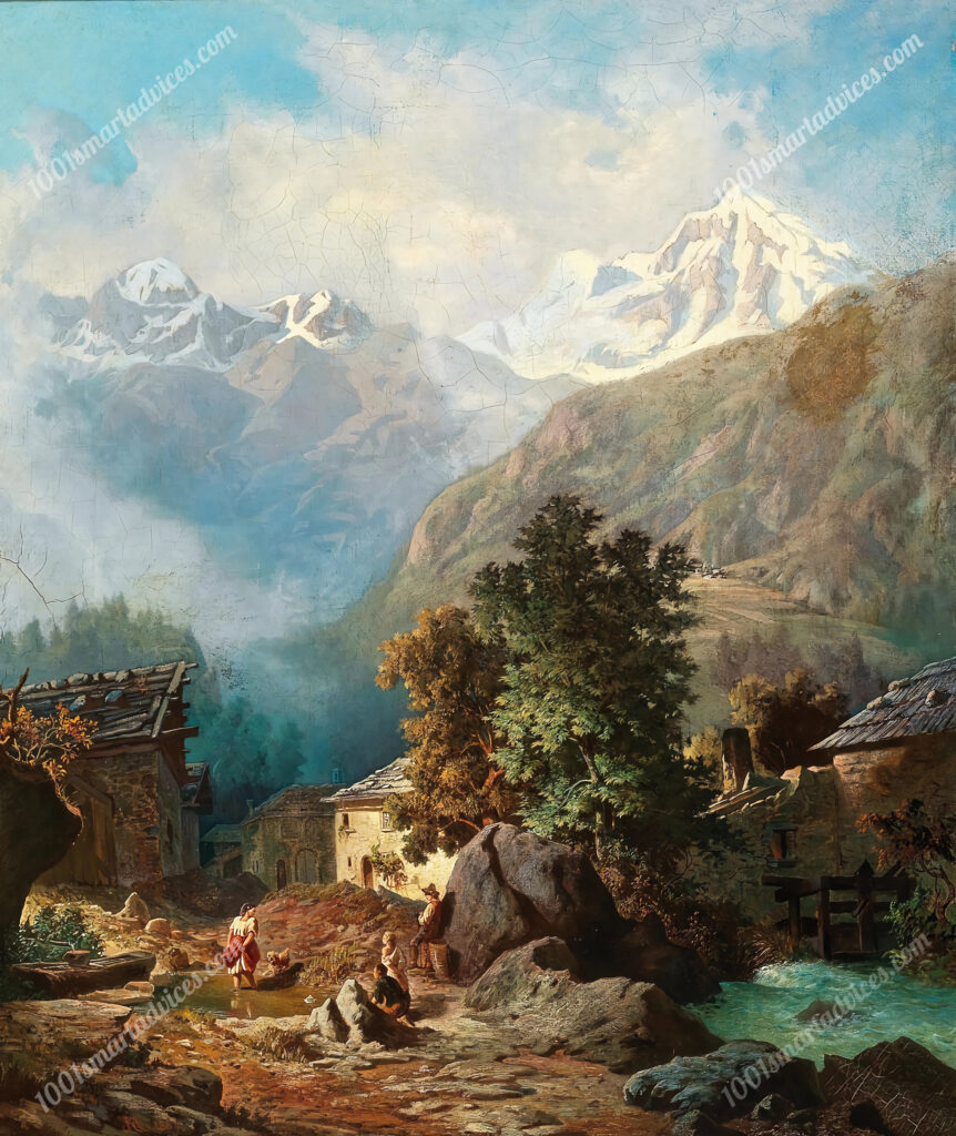 The Family Idyll, in the Background a View of Ortler from Mals by Anton Karinger