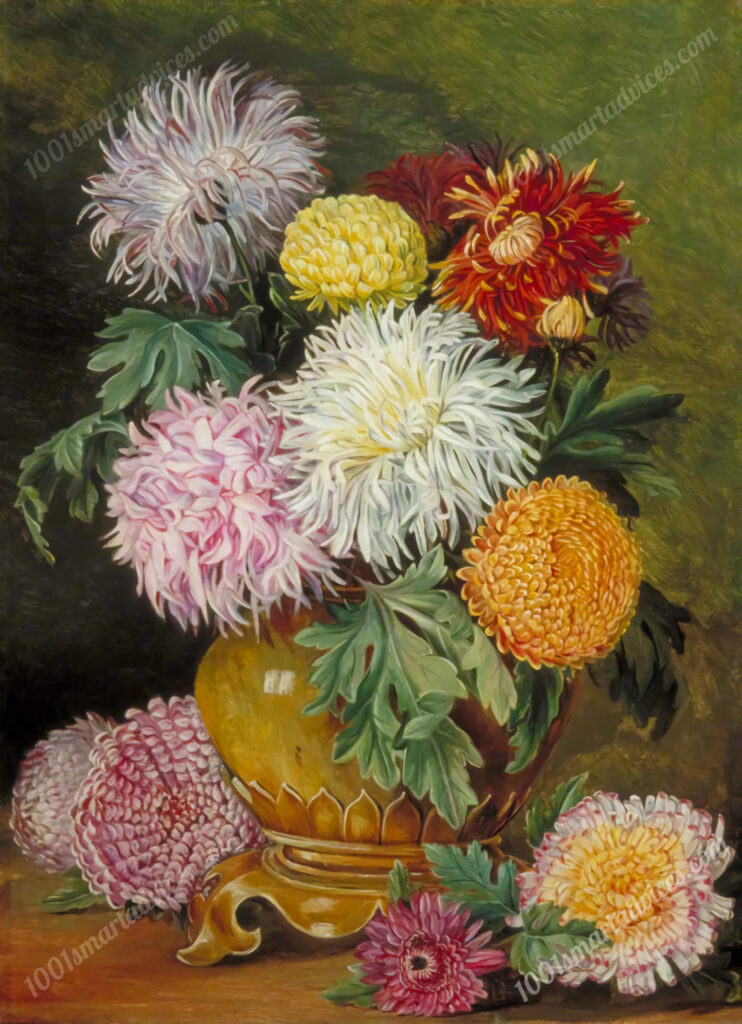 Japanese Chrysanthemums by Marianne North