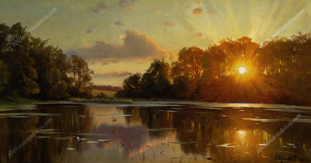 Sunset at Orholm by Peder Mork Monsted